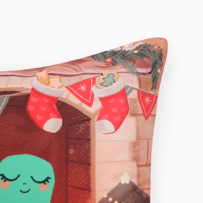 Новый год. Символ года. Змея. Чехол на подушку Этель &laquo;Домашний уют&raquo; 40х40 см, велюр