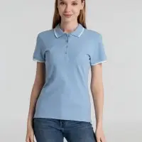 Рубашка поло женская Practice women 270 голубая с белым, размер L