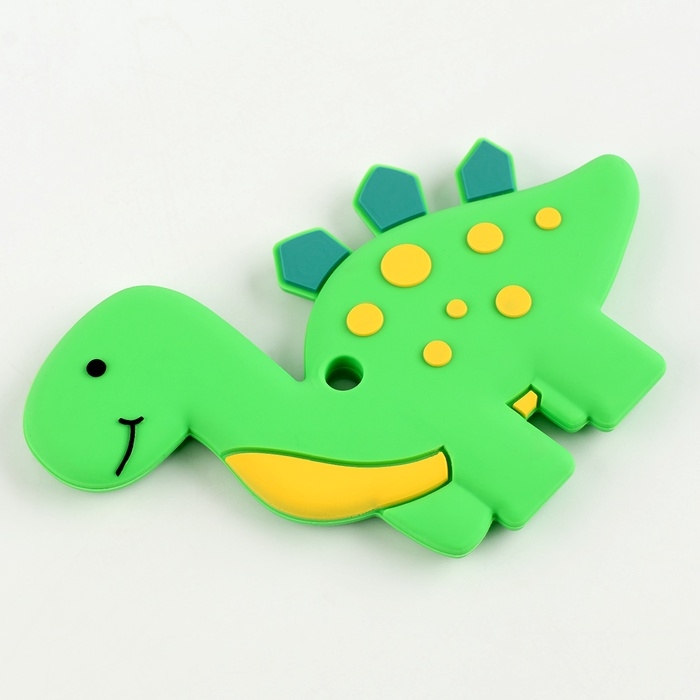 Прорезыватель силиконовый для зубов «Дино», цвет зелёный Прорезыватель силиконовый для зубов «Дино», цвет зелёный