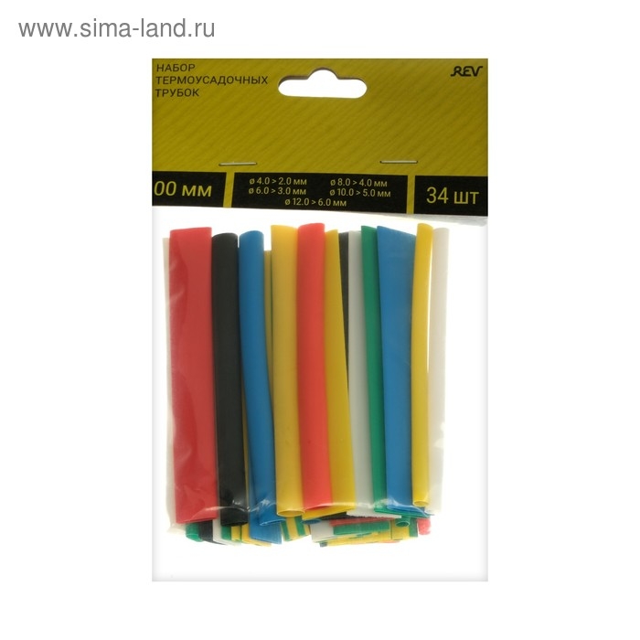 Термоусаживаемая трубка Duwi, 4/2, 6/3, 8/4, 10/5, 12/6 мм, набор 34 шт. Термоусаживаемая трубка Duwi, 4/2, 6/3, 8/4, 10/5, 12/6 мм, набор 34 шт.
