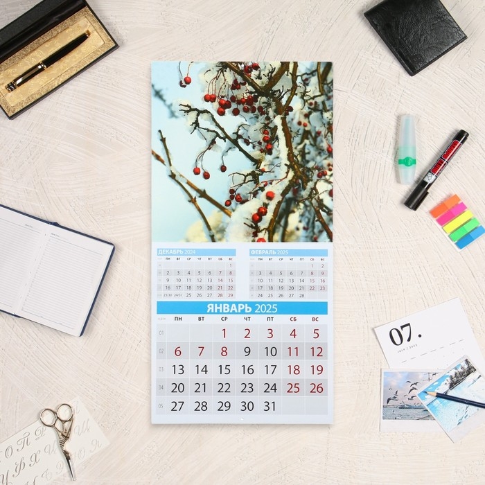 Календарь перекидной на скрепке Календарь перекидной на скрепке "Красота природы" 2025 год, 12 листов, 29х29 см