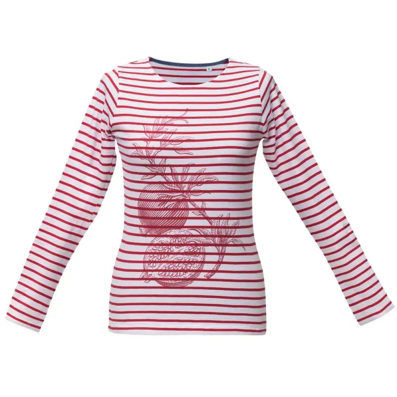 Футболка женская Grand Granat, белая с красным, размер L