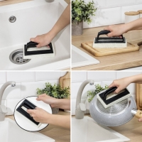 Щётка абразивная с ручкой Доляна, 15&times;9 см, цвет МИКС