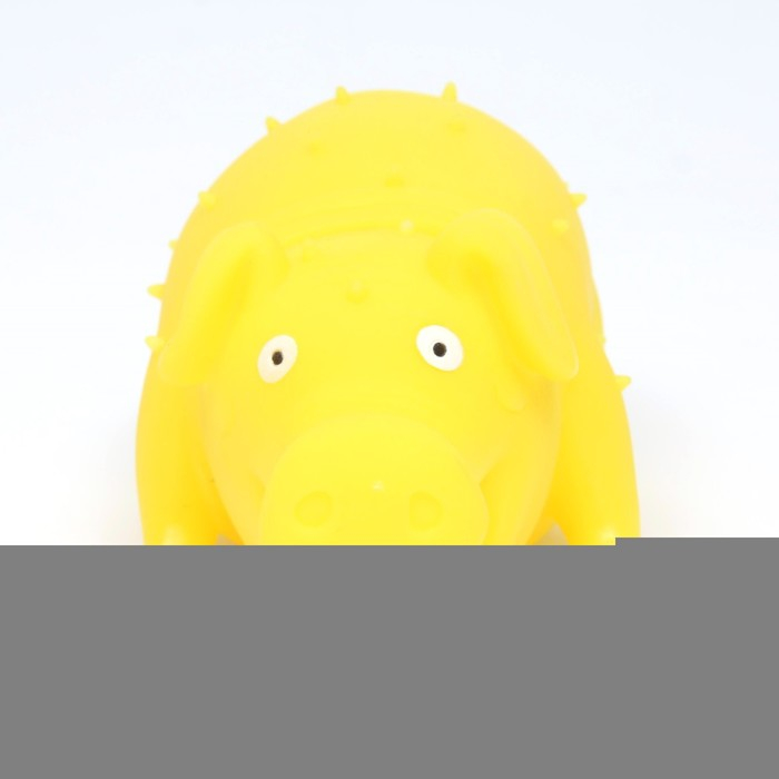 Игрушка пищащая "Весёлая свинья" для собак, хрюкающая, 19 см, жёлтая