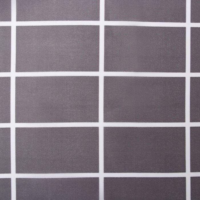 Штора для ванной Этель "Клетка", цв. серый, 180х180 см, полиэстер