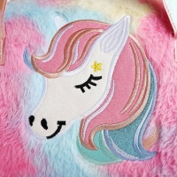 Сумка детская спортивная плюшевая для девочки &laquo;Радужный единорог&raquo; розовый