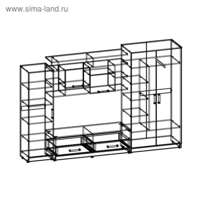 Гостиная Марта-12, 1920х2400х440, Венге/Дуб молочный