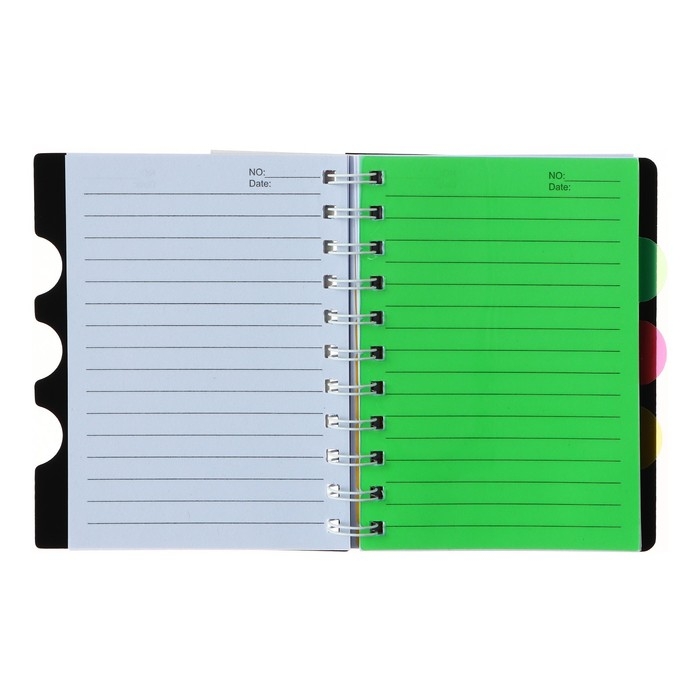 Блокнот на гребне А6, 100 листов, линия, обложка пластик, с разделителями "Граффити", МИКС