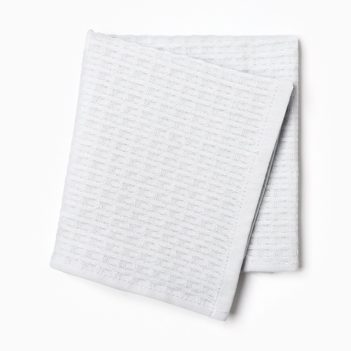 Набор кухонных полотенец Доляна, цв. серый, 35х60 см - 4шт, 100% хл, вафля 220 г/м2