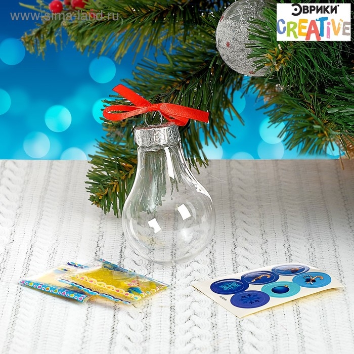 Набор для опытов «Новогодняя игрушка: Лампочка», шарики-растушки, с наклейками Набор для опытов «Новогодняя игрушка: Лампочка», шарики-растушки, с наклейками