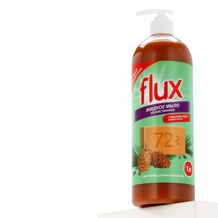 Мыло жидкое хозяйственное с маслом кедра, 1000 мл, FLUX Мыло жидкое хозяйственное с маслом кедра, 1000 мл, FLUX