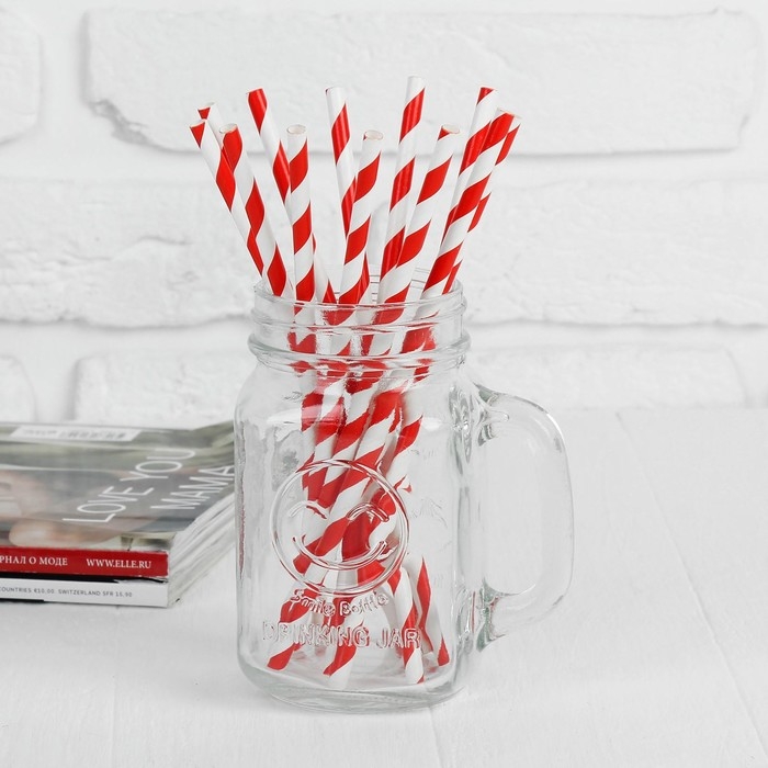 Трубочки для коктейля «Спираль», набор 25 шт., цвет красный Трубочки для коктейля «Спираль», набор 25 шт., цвет красный