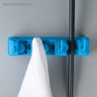 Держатель для уборочного инвентаря с крючками, 26&times;6&times;9 см, цвет МИКС