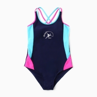 Купальник слитный для девочек, цвет темно-синий, рост 152-158 см