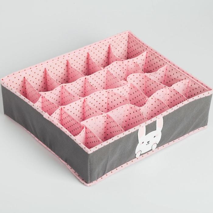 Органайзер для хранения белья, кофр 24 ячейки «Зайчик», 35 х 30 х 10 см. Органайзер для хранения белья, кофр 24 ячейки «Зайчик», 35 х 30 х 10 см.