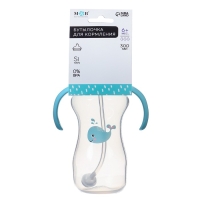 Бутылочка для кормления, ШГ &Oslash;50мм,300 мл, +6мес., цвет голубой