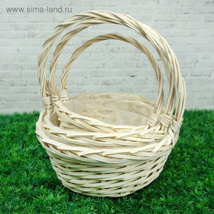 Набор корзин &laquo;Плетёнка&raquo;, 3 шт, 30,5&times;13/34,5 см, 25&times;11/31 см, 20&times;9/25 см, ива