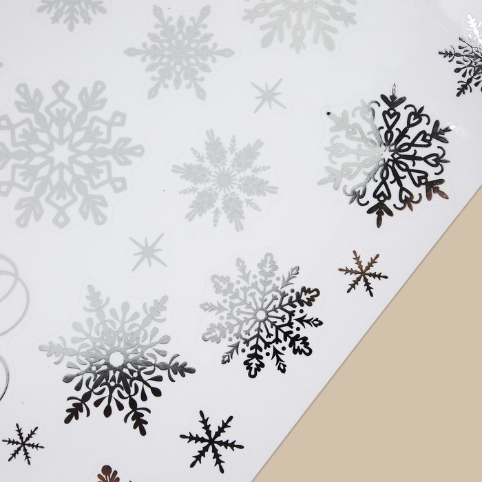 Наклейки новогодние виниловые с фольгированием &laquo;Новый год&raquo;, 30 х 50 см, Новый год