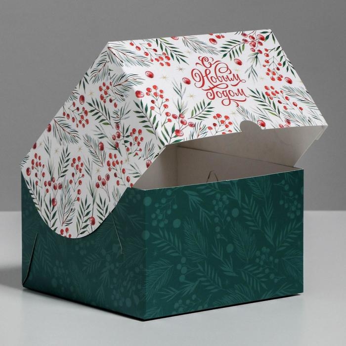 Коробка для капкейков &laquo;С Новым Годом&raquo; 16 х 16 х 10 см, Новый год