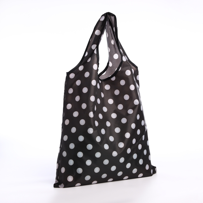 Сумка хозяйственная без застёжки, складная, цвет чёрный