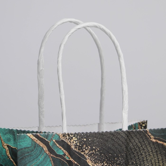 Пакет подарочный крафтовый, упаковка, &laquo;Мрамор&raquo;, 12 х 21 х 9 см