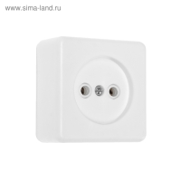 Розетка "Элект" РА 16-019, 16 А, 250 В, одноместная, открытая, с монтажной панелью, белая Розетка "Элект" РА 16-019, 16 А, 250 В, одноместная, открытая, с монтажной панелью, белая