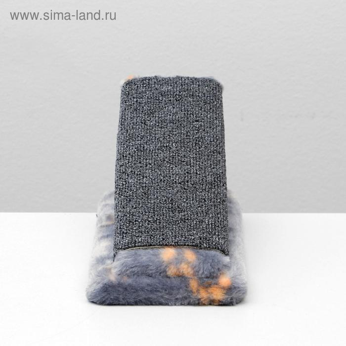 Когтеточка Когтеточка "Горка" мини-версия, 29 х 14 х 14 см, ковролин, серая с лапками