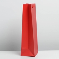 Пакет подарочный под бутылку, упаковка, &laquo;Красный&raquo;, 13 x 36 x 10 см