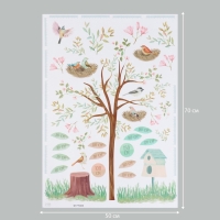 Наклейка интерьерная цветная ростомер "Птицы в гнёздах на дереве" 50х70 см Наклейка интерьерная цветная ростомер "Птицы в гнёздах на дереве" 50х70 см