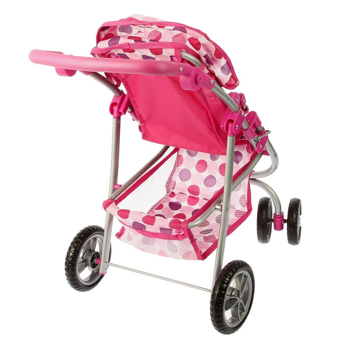 Коляска для кукол зима-лето 2 в 1, регулирует ручка, металлический каркас