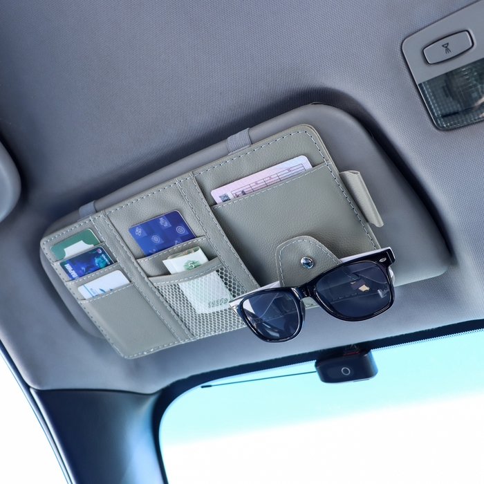 Органайзер на солнцезащитный козырек, 30&times;14.5 см, серый