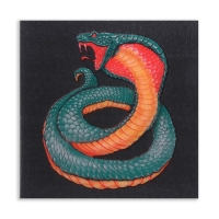 Новогодние салфетки бумажные New Line Design &laquo;Змея на чёрном&raquo; 3 слоя, 33х33 см, 20 шт