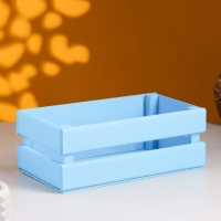 Кашпо деревянное 24.5&times;13.5&times;9 см "Двушка Лайт", двухреечное, голубой Дарим Красиво