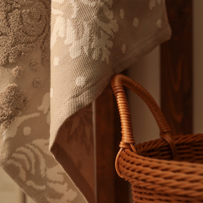 Полотенце махровое Этель "Классика", цв. коричневый, 50х90 см, 83% хл, 17% лён, 500 г/м2