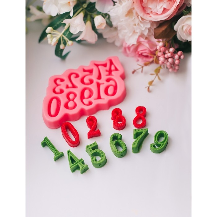 Молд «Цифры», силикон, 15×10 см, цвет МИКС Молд «Цифры», силикон, 15×10 см, цвет МИКС