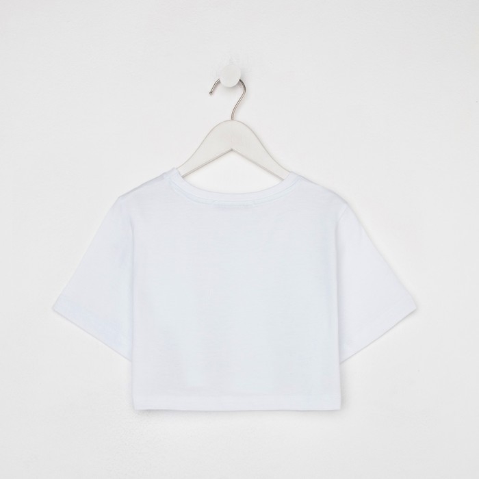 Футболка для девочки укороченная KAFTAN "Selfie", рост 164-170, цвет белый