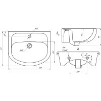 Комплект мебели: Тумба "Венге 50" + раковина "Элегия-50", 48,6 х 30,7 х 82 см