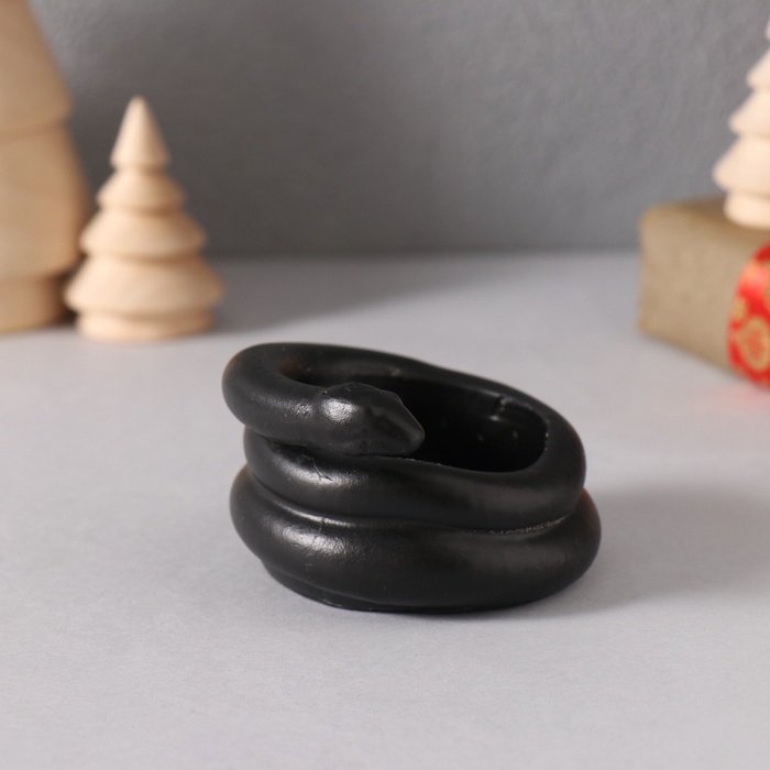 Подсвечник Подсвечник "Змея" крученая мини 4*7*4 см черная