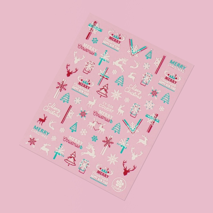 Новый год! Наклейки для ногтей &laquo;Праздник&raquo;, флуоресцентные