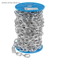 Цепь короткозвенная ТУНДРА krep, DIN766, диаметр 8 мм, сварная, оцинкованная, 20 м