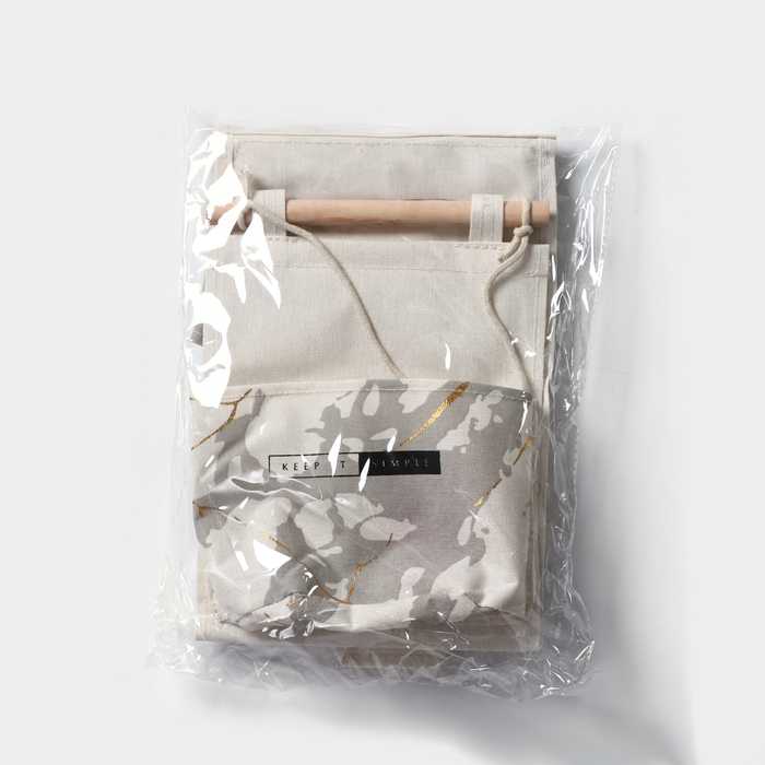 Органайзер подвесной с карманами Доляна «Мрамор», 3 отделения, 20×58 см, цвет бежевый Органайзер подвесной с карманами Доляна «Мрамор», 3 отделения, 20×58 см, цвет бежевый