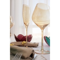 Набор бокалов для шампанского стеклянный Magistro «Иллюзия», 180 мл, 5,5×27,5 см, 2 шт, цвет золотой Набор бокалов для шампанского стеклянный Magistro «Иллюзия», 180 мл, 5,5×27,5 см, 2 шт, цвет золотой