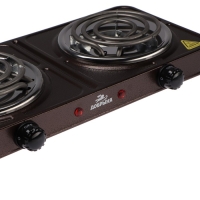 Плитка электрическая "Добрыня" DO-2207, 2000 Вт, 2 конфорки, коричневая Плитка электрическая "Добрыня" DO-2207, 2000 Вт, 2 конфорки, коричневая