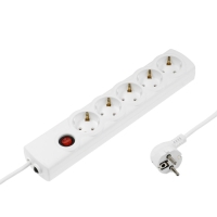 Сетевой фильтр Luazon Lighting, 5 розеток, 5 м, 3500 Вт, 3х1 мм2, 16 A, 220 В, c предохранителем, белый Сетевой фильтр Luazon Lighting, 5 розеток, 5 м, 3500 Вт, 3х1 мм2, 16 A, 220 В, c предохранителем, белый