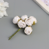 Декор для творчества "Пионы" белый (1 набор=1 букет) в букете 6 шт 2,5х10,5 см Декор для творчества "Пионы" белый (1 набор=1 букет) в букете 6 шт 2,5х10,5 см