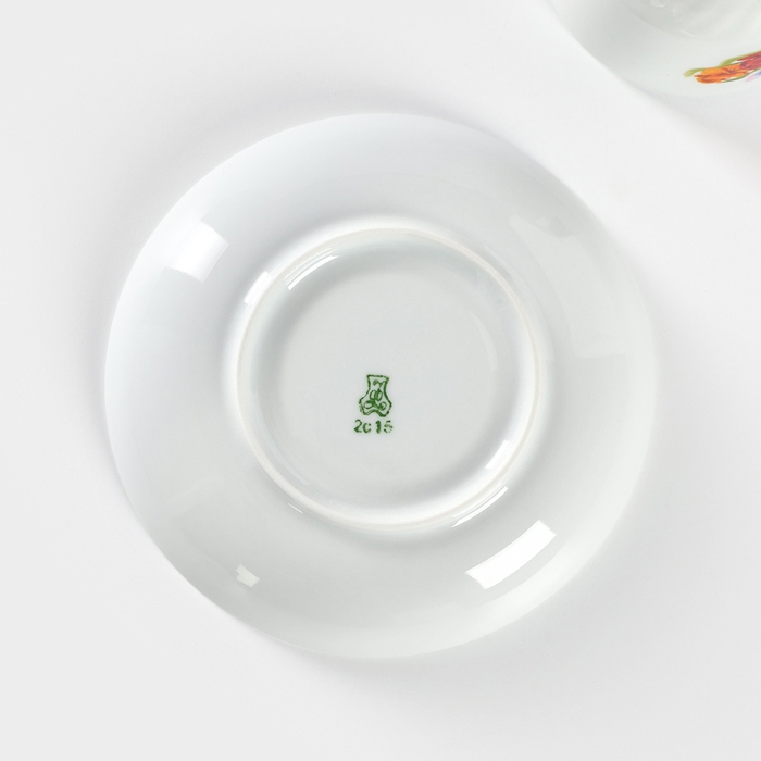 Чайная пара фарфоровая &laquo;Майский букет&raquo;, 250 мл, d=15 см