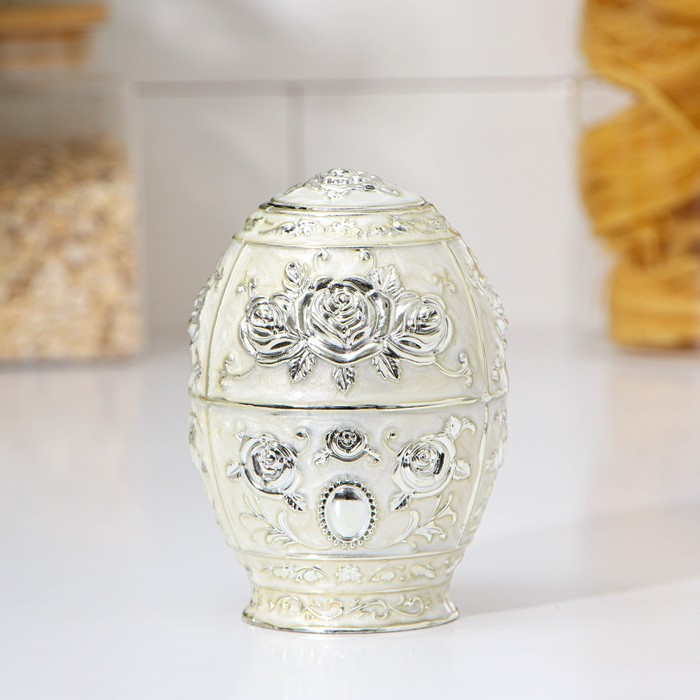 Подставка для зубочисток &laquo;Яйцо&raquo;, 11&times;7 см, цвет серебряный