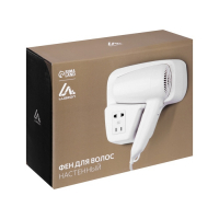 Фен настенный Luazon LGE-007, 1600 Вт, 2 скорости, крепление (в комплекте), белый Фен настенный Luazon LGE-007, 1600 Вт, 2 скорости, крепление (в комплекте), белый