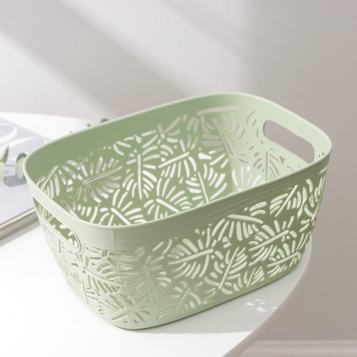 Корзина для хранения &laquo;Лист&raquo;, пластик, 23,5&times;17&times;11 см, цвет МИКС