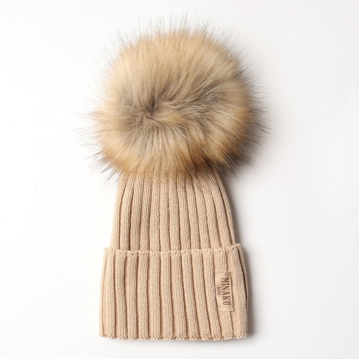 Шапка женская MINAKU р-р 56-58, цвет бежевый Шапка женская MINAKU р-р 56-58, цвет бежевый